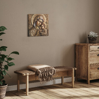 Obraz na płótnie Płaskorzeźba Matki Boskiej z Jezusem