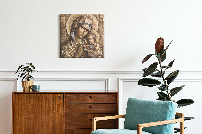 Obraz na płótnie Płaskorzeźba Matki Boskiej z Jezusem