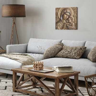 Obraz na płótnie Płaskorzeźba Matki Boskiej z Jezusem