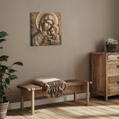 Obraz na płótnie Płaskorzeźba Matki Boskiej z Jezusem