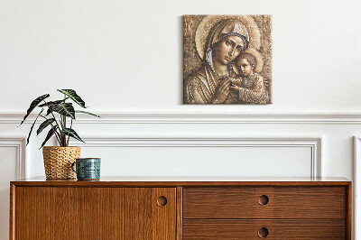Obraz na płótnie Płaskorzeźba Matki Boskiej z Jezusem