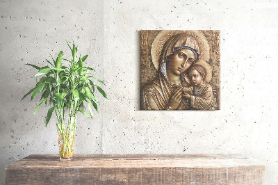 Obraz na płótnie Płaskorzeźba Matki Boskiej z Jezusem