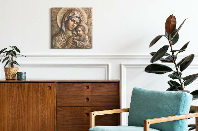 Obraz na płótnie Płaskorzeźba Matki Boskiej z Jezusem