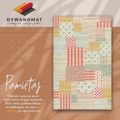 Modny winylowy dywan Kolorowy patchwork