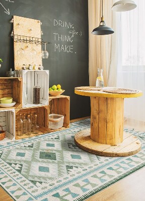 Wewnętrzny dywan winylowy Zielone romby