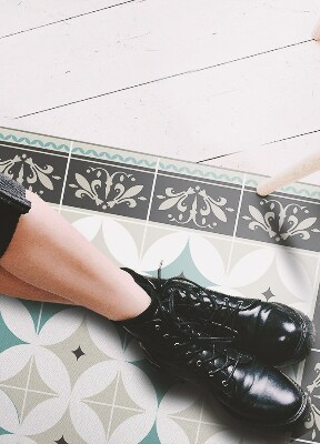 Modny winylowy dywan Skandynawskie koła