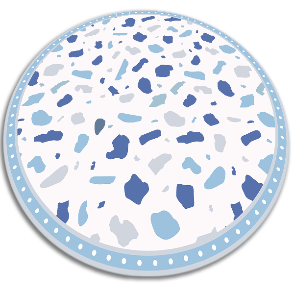 Dywan okrągły winylowy do domu okrągła abstrakcyjne ciapki