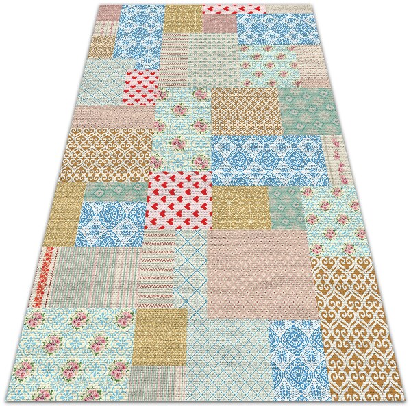 Modny dywan winylowy Patchwork różne kawałki