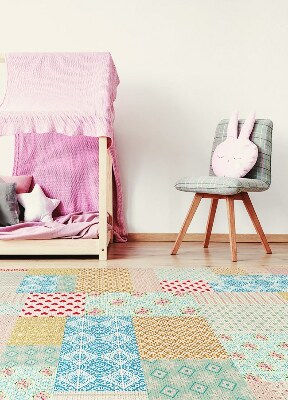 Modny dywan winylowy Patchwork różne kawałki