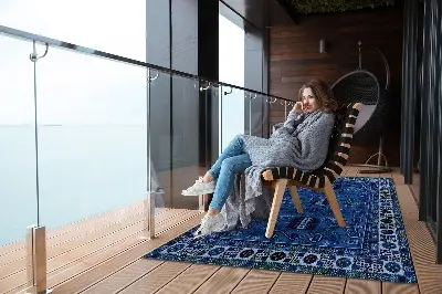 Nowoczesny dywan na balkon wzór Wschodni styl