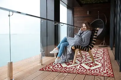 Dywan na taras do ogrodu na balkon Kwiecisty wzór
