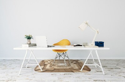 Mata pod krzesło do biura Abstrakcja drewno