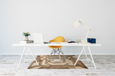 Mata pod krzesło do biura Abstrakcja drewno