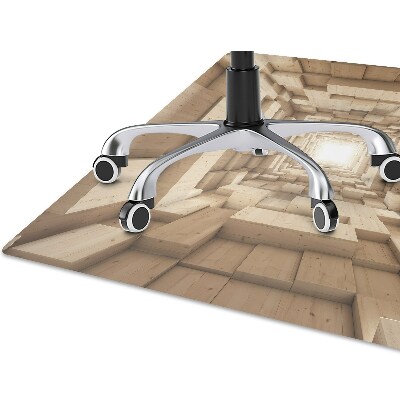 Mata pod krzesło do biura Abstrakcja drewno