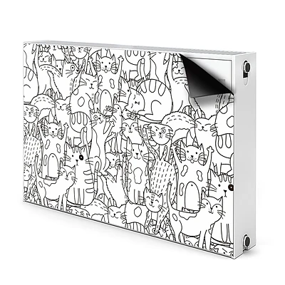 Mata z nadrukiem na kaloryfer Mata z nadrukiem na kaloryfer Koty w stylu Doodle