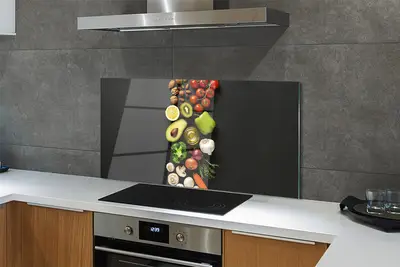 Szklany Panel Cytryna awokado marchew