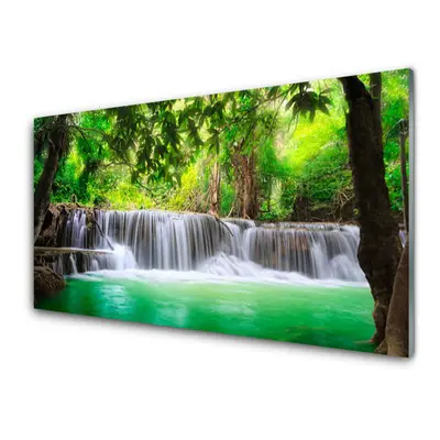 Panel Szklany Wodospad Jezioro Las Natura