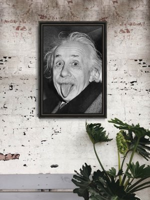 Retro plakat Albert Einstein Tongue Out