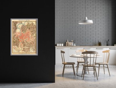 Plakat w stylu vintage Stara mapa Roma Włochy