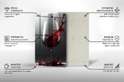 Szklana deska do krojenia Czerwone wino w kieliszku