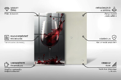 Szklana deska do krojenia Czerwone wino w kieliszku