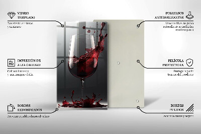 Szklana deska do krojenia Czerwone wino w kieliszku