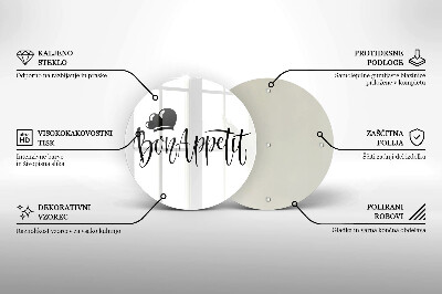 Deska kuchenna szklana Napis Bon Appetit