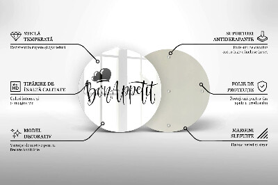 Deska kuchenna szklana Napis Bon Appetit