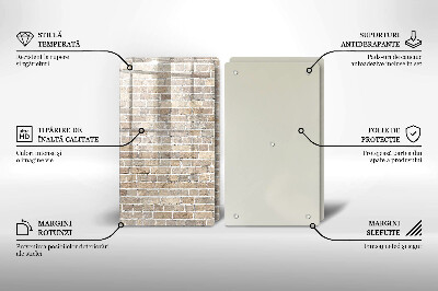 Osłona ściany przy kuchence gazowej Ściana jasne cegły