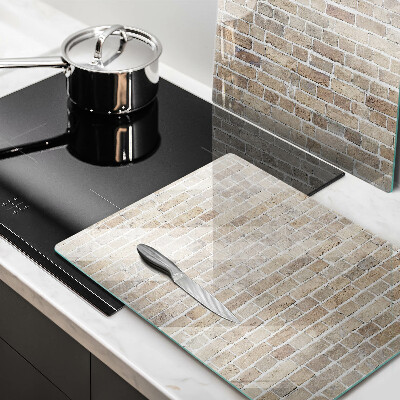 Osłona ściany przy kuchence gazowej Ściana jasne cegły