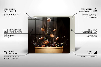 Szkło na płytę indukcyjną Gorąca kawa ziarna