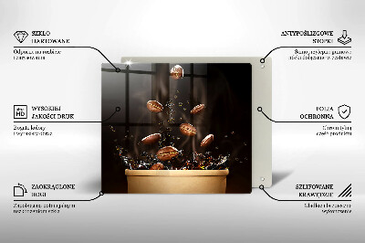 Szkło na płytę indukcyjną Gorąca kawa ziarna