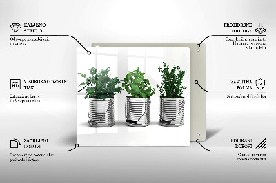 Osłona na płytę indukcyjną Doniczki zioła rośliny