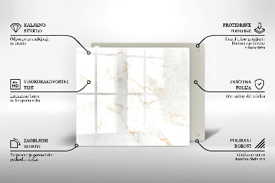 Płyta ochronna na kuchenkę Elegancki kamień marmur