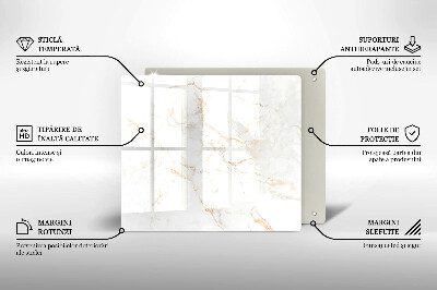 Płyta ochronna na kuchenkę Elegancki kamień marmur