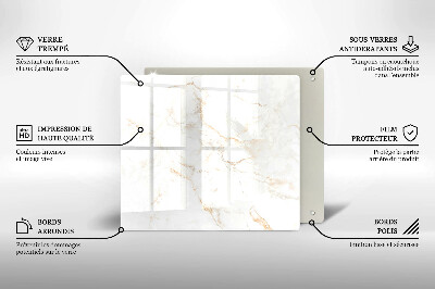 Płyta ochronna na kuchenkę Elegancki kamień marmur