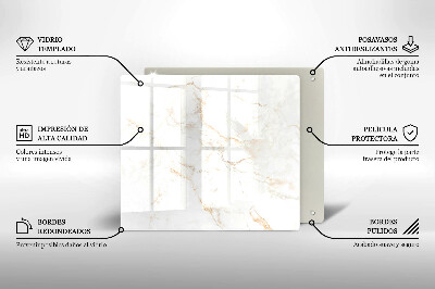 Płyta ochronna na kuchenkę Elegancki kamień marmur