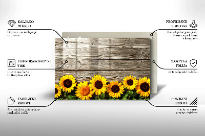 Osłona ściany w kuchni Słoneczniki na osłonach