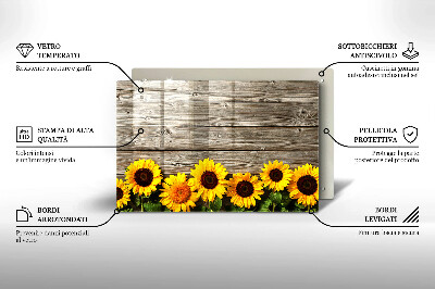 Osłona ściany w kuchni Słoneczniki na osłonach