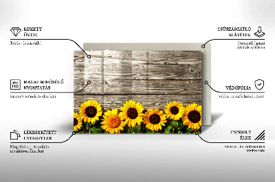 Osłona ściany w kuchni Słoneczniki na osłonach