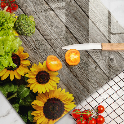 Osłona ściany w kuchni Słoneczniki na osłonach