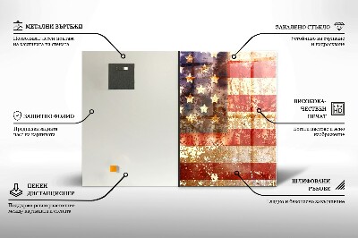 Obraz szklany Flaga USA w stylu vintage