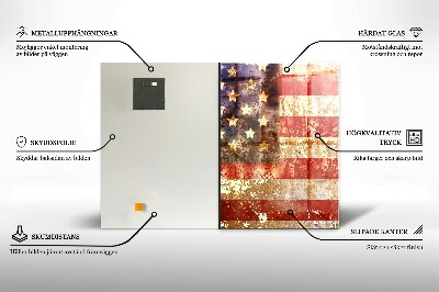 Obraz szklany Flaga USA w stylu vintage