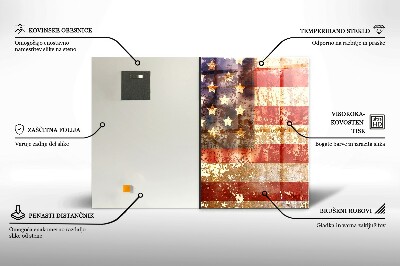 Obraz szklany Flaga USA w stylu vintage