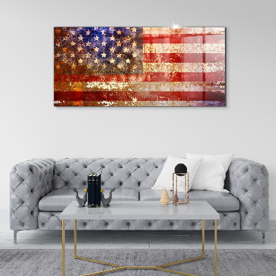 Obraz szklany Flaga USA w stylu vintage