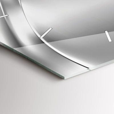 Zegar szklany 30x30 Srebrna kompozycja abstrakcyjna