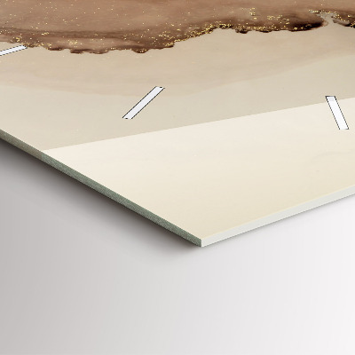 Zegar szklany 30x30 Beżowa sztuka nowoczesna