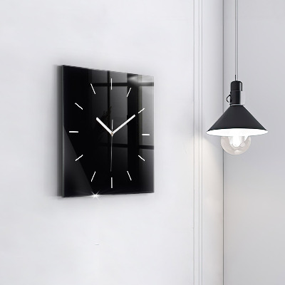 Zegar szklany 30x30 Czarny