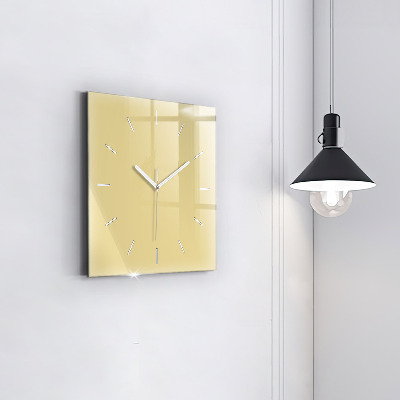 Zegar szklany 30x30 Kremowy