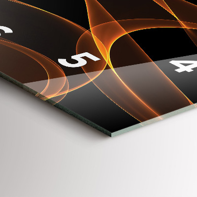 Zegar szklany 30x30 Pomarańczowe pasy